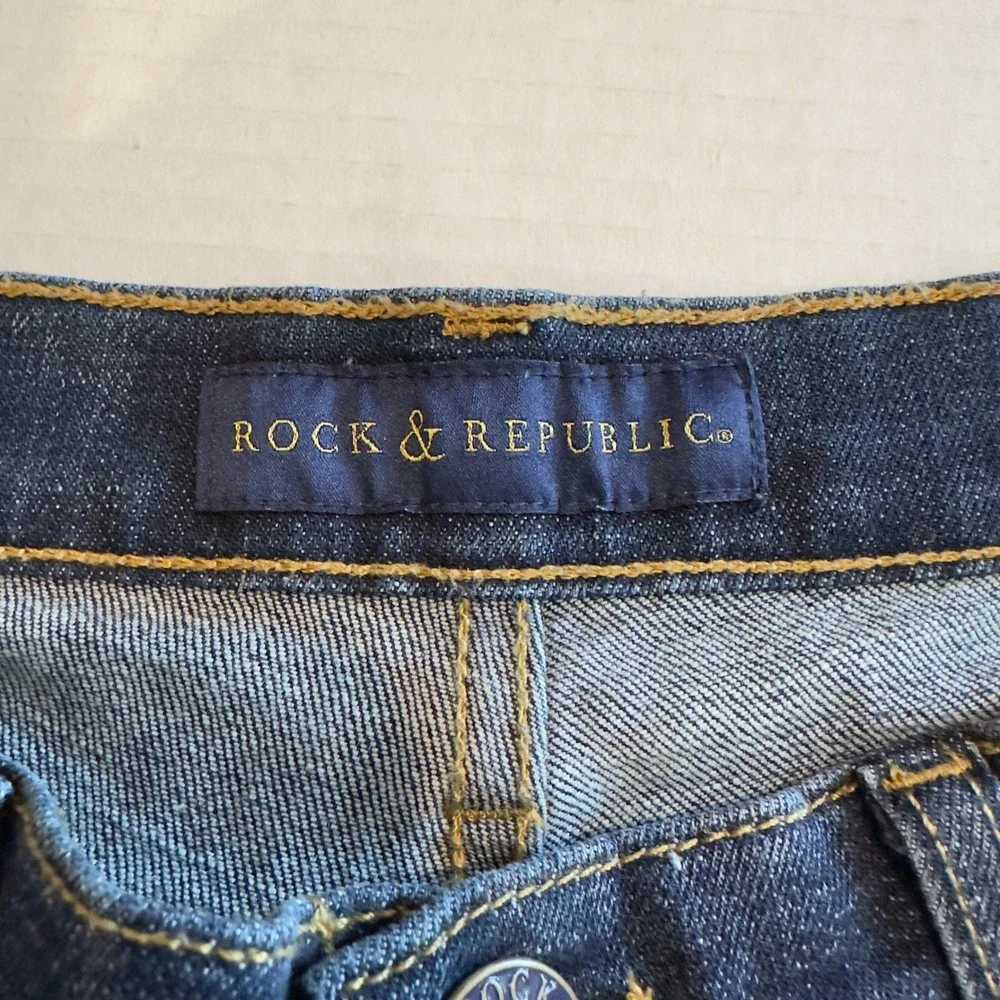 Rock & Republic Emo Skinny Jeans Medium Wash Blue Denim R011177 Womens 6M